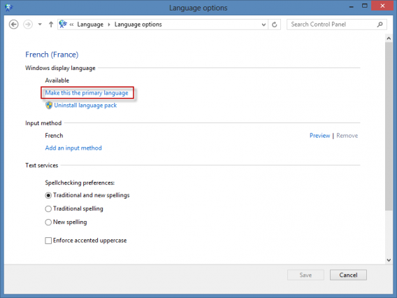 Langue principale Windows 8