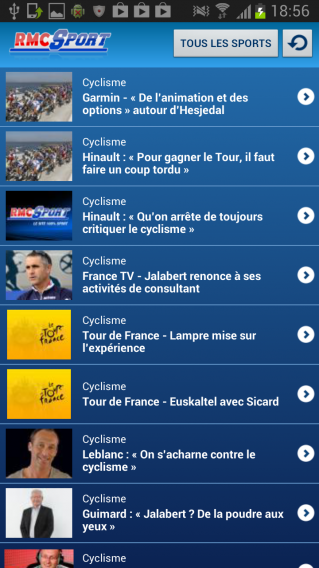 RMC sports appli mobile tour de france 2013