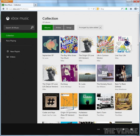 Caputre d'écran XBox Music Web