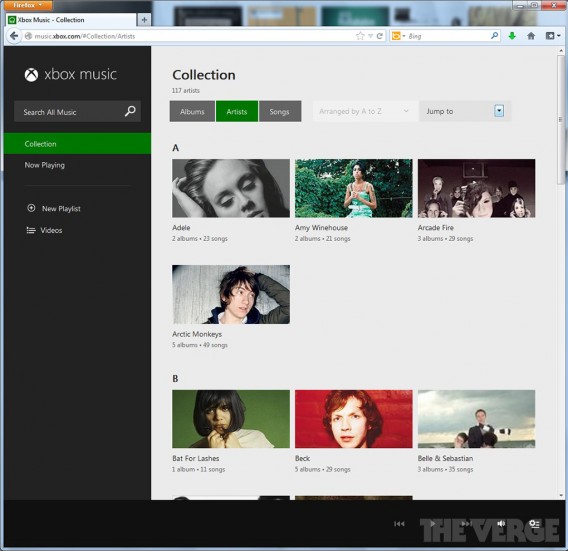 Caputre d'écran XBox Music Web 02