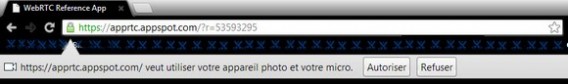 Apprtc veut utiliser votre appareil photo et votre micro