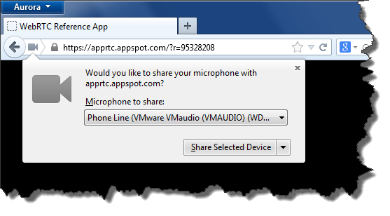 Firefox ouvre un pop-up et l'ouverture de la webcam