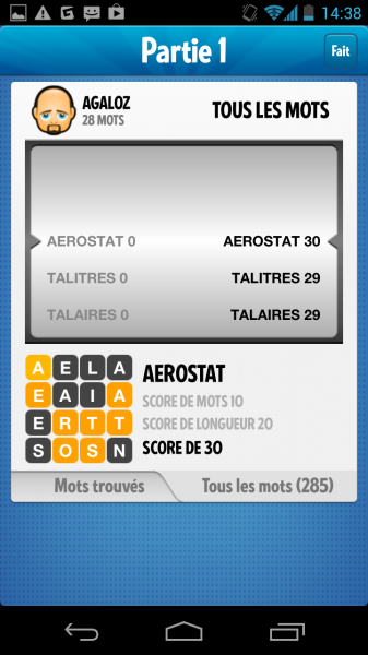 Tous les mots sur Ruzzle