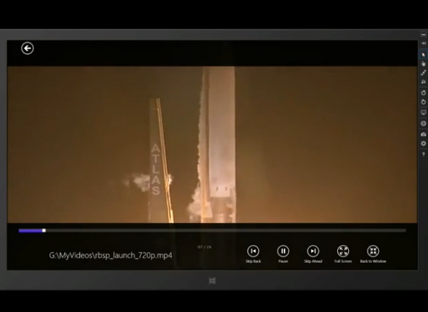 interface VLC Windows 8 RT