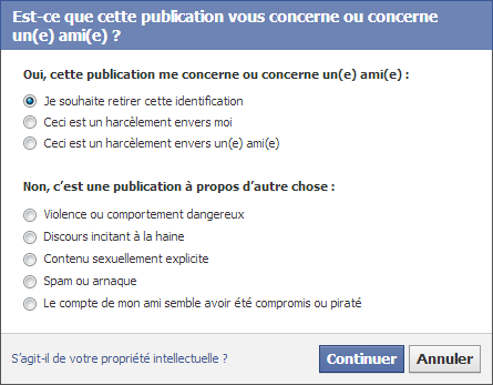 Raisons enlever le tag Facebook Graph Search