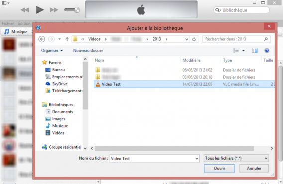Ajouter le fichier à la bibliothèque