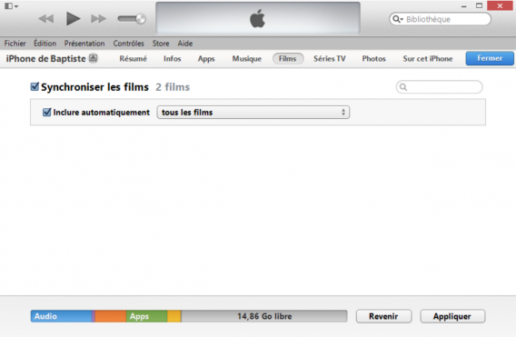 Synchronisation iPhone iTunes