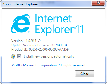 Internet Explorer 11 pour Windows 7