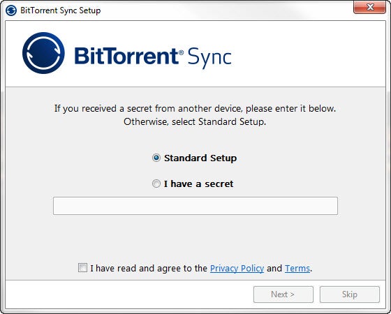 BitTorrent-Sync-Standard-Setup
