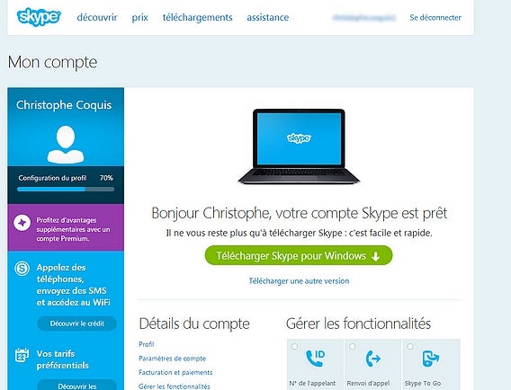 Créer un compte Skype - Windows - confirmation inscription