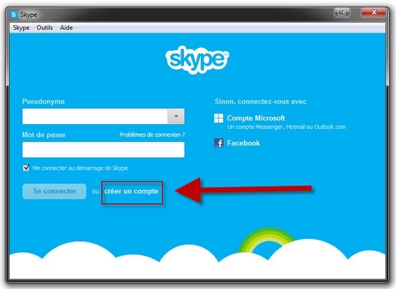 Créer un compte Skype - Windows