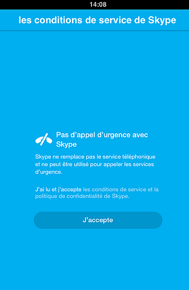 Créer un compte Skype - iPhone - iPad - conditions de service
