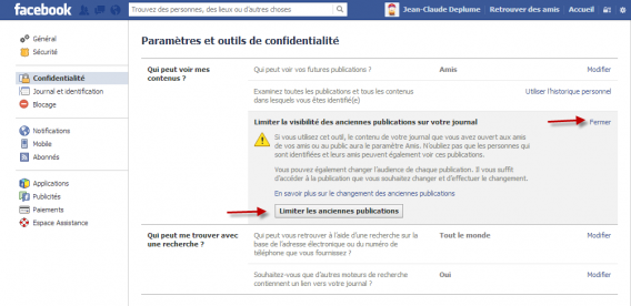 Limiter la visibilité Facebook Graph Search