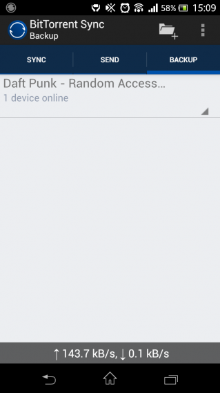 Bittorrent Back Up tab