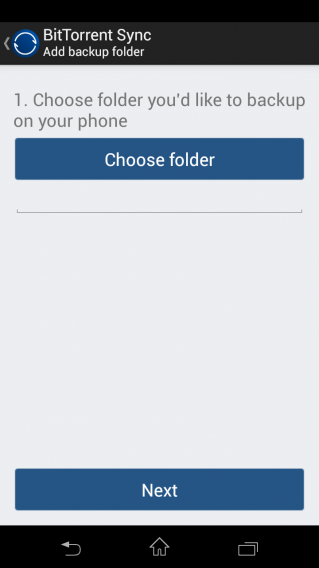 Bittorrent sync choose folder