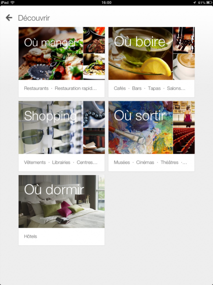 Menu découvrir