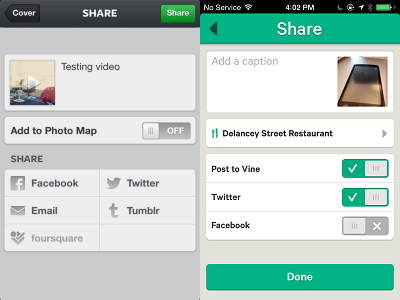 Partager sur Vine et Instagram
