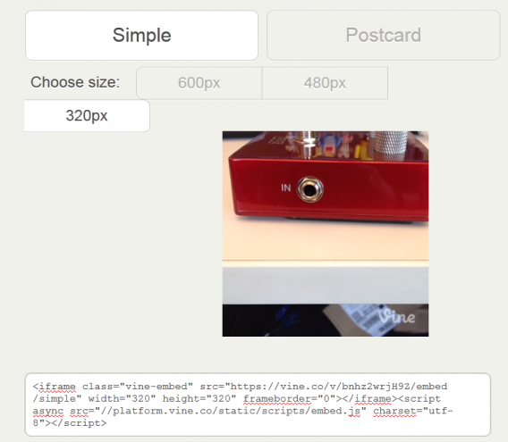 Intégration vidéo sur Vine