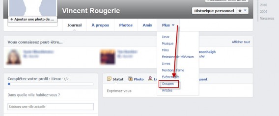 Menu Groupe
