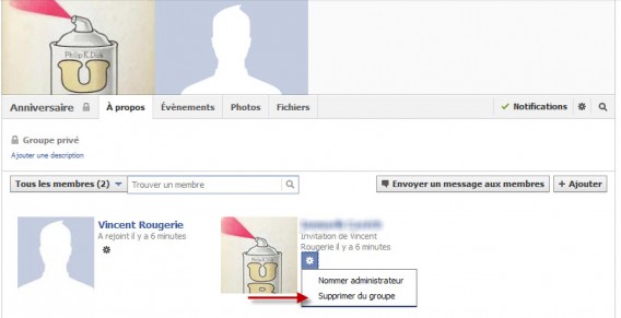 Supprimer du groupe