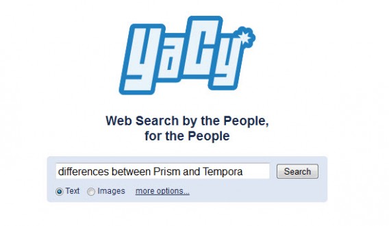 Yacy - Page d'accueil . Alternative à Google