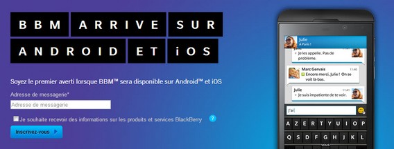 BlackBerry Messenger BBM sur Android