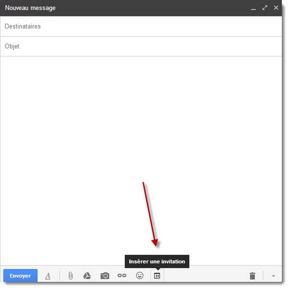 Envoyer une invitation avec Gmail