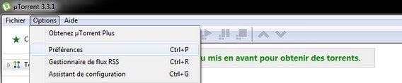 uTorrent Option préférence