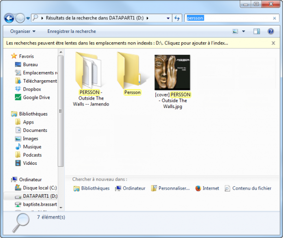 Résultats lecteur D pour Persson