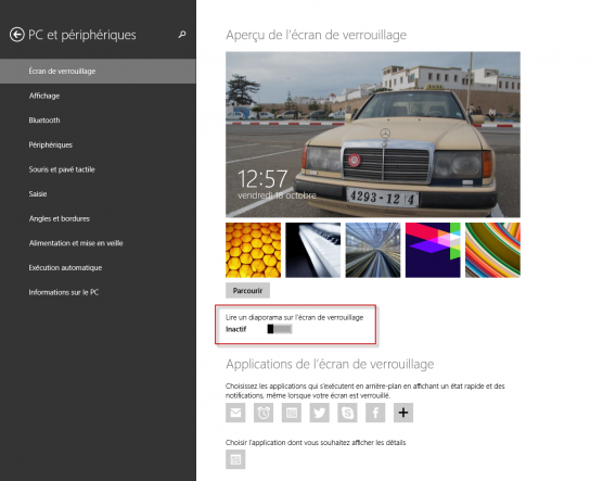 Ecran de verrouillage