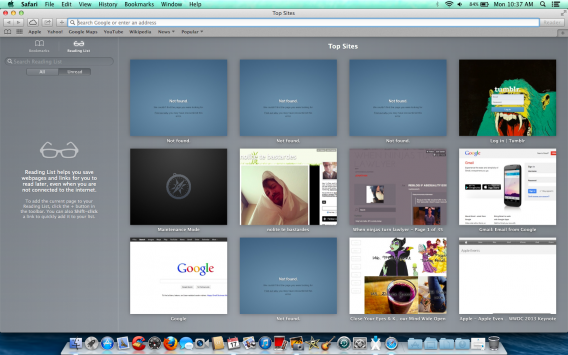 Mavericks OS X 10.9 Safari