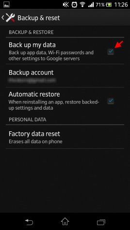 Android KitKat 4.4 sauvegarde