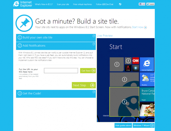 Ajouter un fil RSS pour créer la live tile