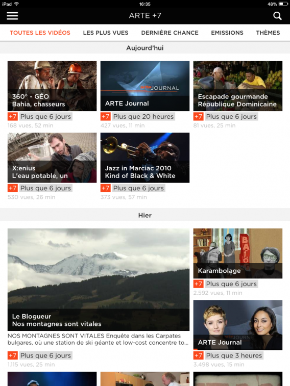 Arte pour iOS, Android et Windows Phone
