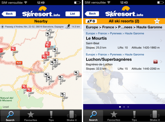 Interface de Skiresort