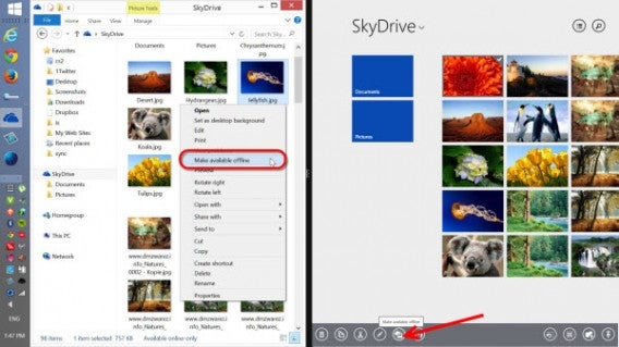 Certains fichiers SkyDrive hors ligne