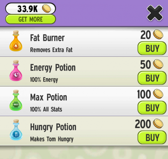 Potions magiques Talking Tom Cat
