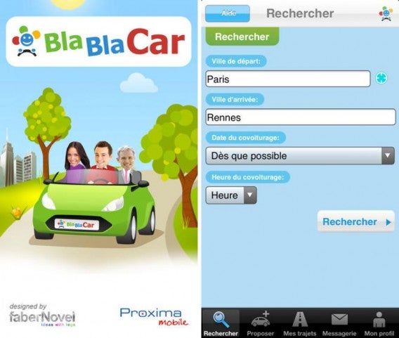 Interface blablacar