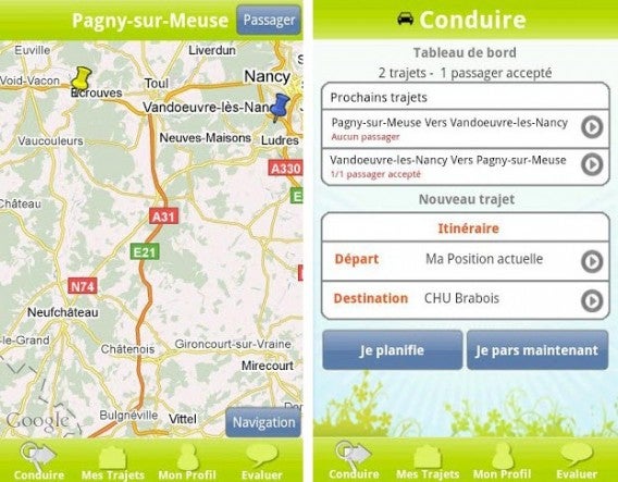 Interface Covoiturage
