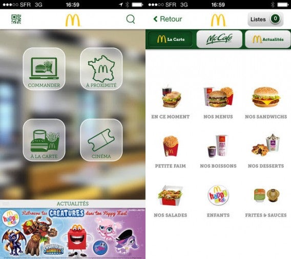 Interface McDo France