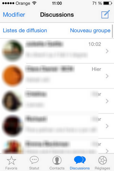 Listes de diffusion WhatsApp