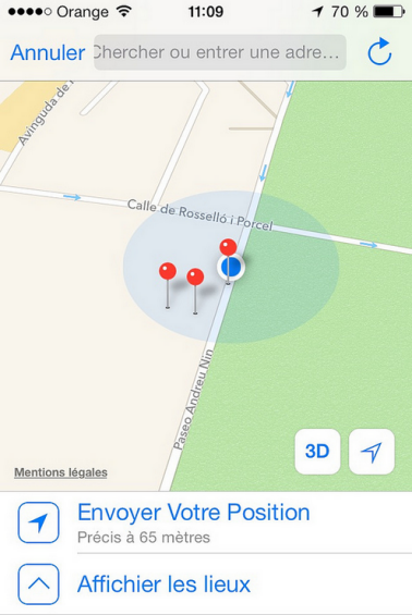 Partager un lieu WhatsApp