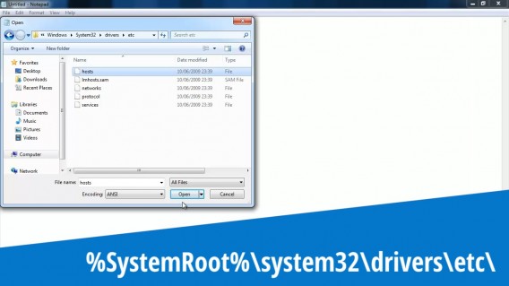 Accédez au fichier HOSTS