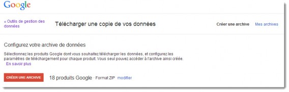 Télécharger une copie de vos données Google