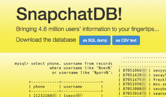 4,6 millions de noms d'utilisateurs et numéros de téléphone Snapchat dans la nature