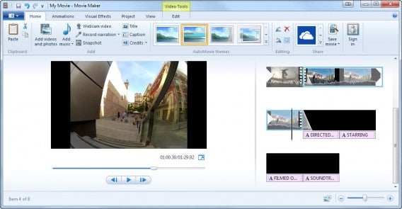 Microsoft Movie Maker interface