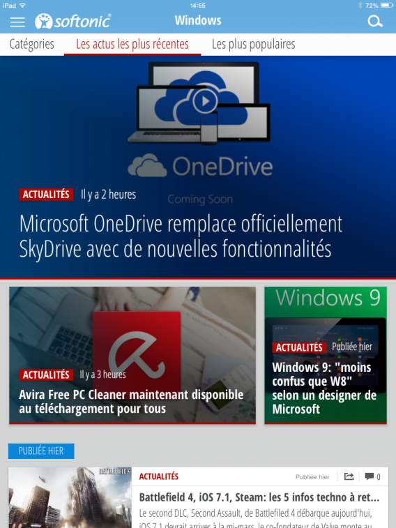 Softonic rubrique actualité