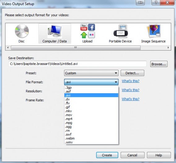 VideoPad Video Editor export