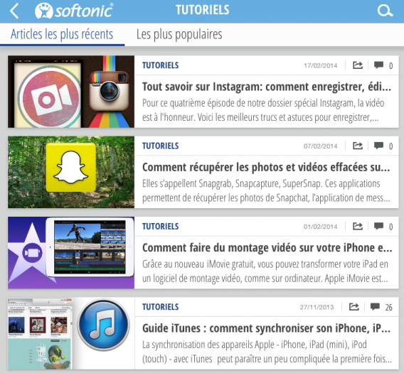 Application Softonic Les derniers articles
