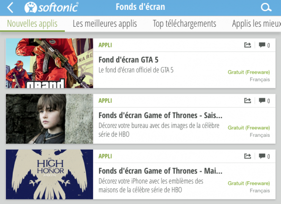 Softonic application Fonds d'écran